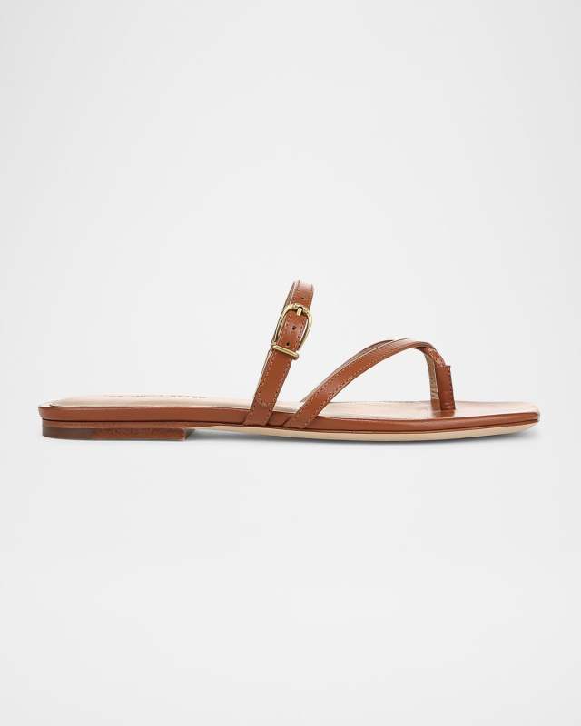 Marthe Crisscross Buckle Flat Slide Sandals